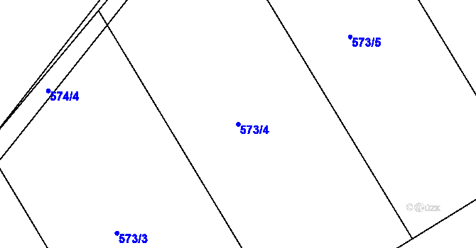 Parcela st. 573/4 v KÚ Nové Město nad Cidlinou, Katastrální mapa