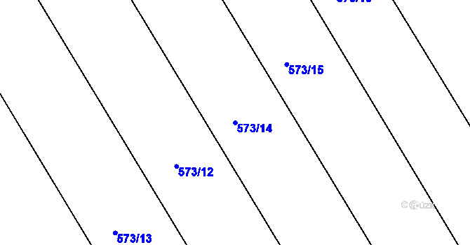 Parcela st. 573/14 v KÚ Nové Město nad Cidlinou, Katastrální mapa
