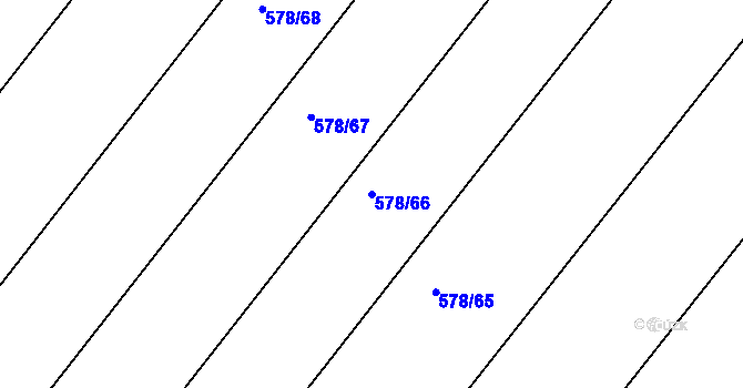 Parcela st. 578/66 v KÚ Nové Město nad Cidlinou, Katastrální mapa