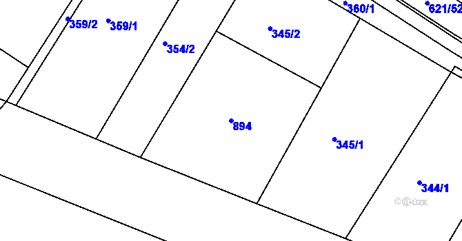 Parcela st. 894 v KÚ Nové Město nad Cidlinou, Katastrální mapa