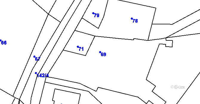 Parcela st. 69 v KÚ Maršovice u Nového Města na Moravě, Katastrální mapa