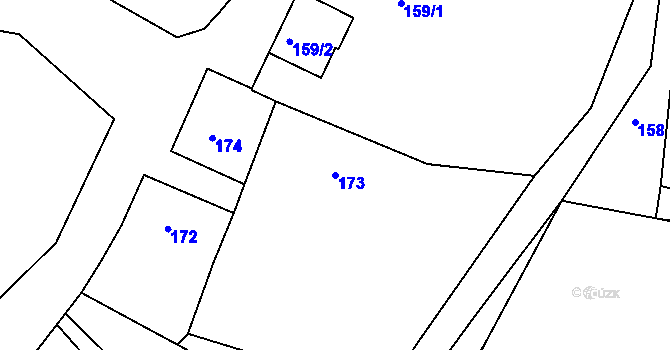 Parcela st. 173 v KÚ Maršovice u Nového Města na Moravě, Katastrální mapa