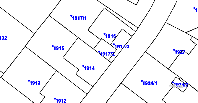Parcela st. 1917/2 v KÚ Nové Město na Moravě, Katastrální mapa