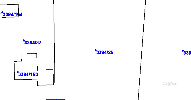 Parcela st. 3394/25 v KÚ Nové Město na Moravě, Katastrální mapa