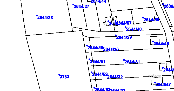 Parcela st. 2644/38 v KÚ Nové Město na Moravě, Katastrální mapa