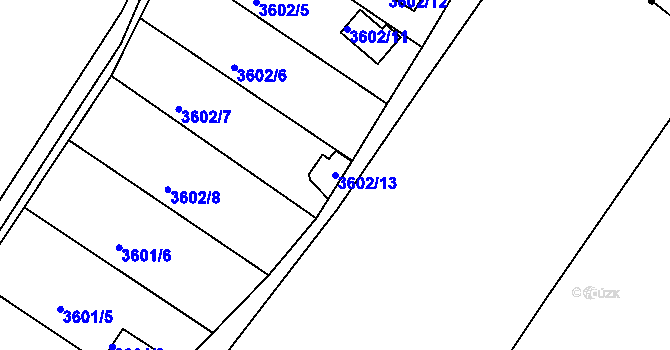 Parcela st. 3602/13 v KÚ Nové Město na Moravě, Katastrální mapa