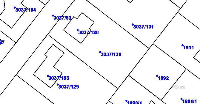 Parcela st. 3037/130 v KÚ Nové Město na Moravě, Katastrální mapa