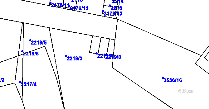 Parcela st. 2219/8 v KÚ Nové Město na Moravě, Katastrální mapa