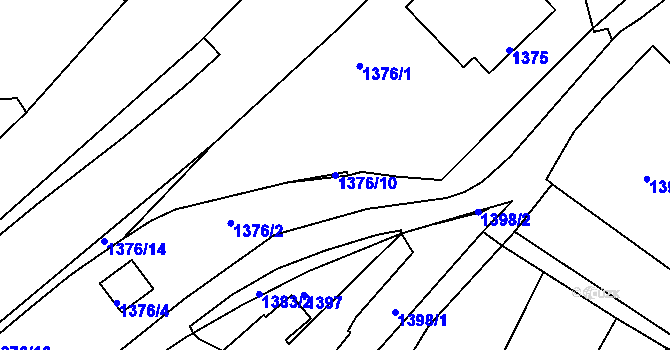 Parcela st. 1376/10 v KÚ Nové Město na Moravě, Katastrální mapa