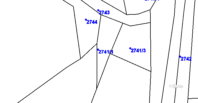 Parcela st. 2739/3 v KÚ Nové Město na Moravě, Katastrální mapa