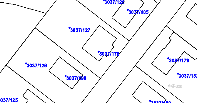 Parcela st. 3037/178 v KÚ Nové Město na Moravě, Katastrální mapa