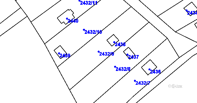 Parcela st. 2432/9 v KÚ Nové Město na Moravě, Katastrální mapa