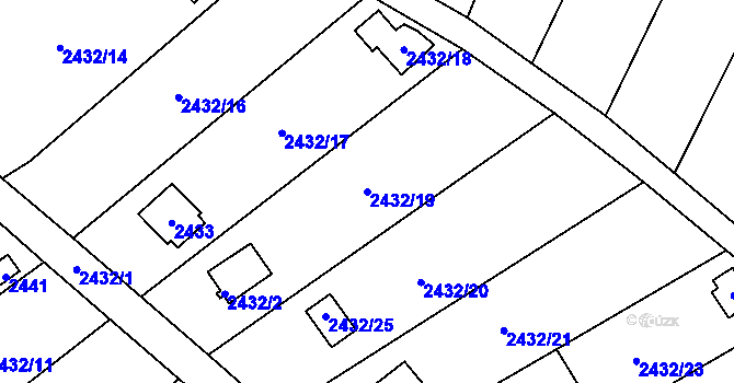 Parcela st. 2432/19 v KÚ Nové Město na Moravě, Katastrální mapa