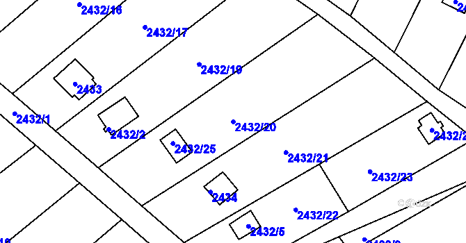 Parcela st. 2432/20 v KÚ Nové Město na Moravě, Katastrální mapa