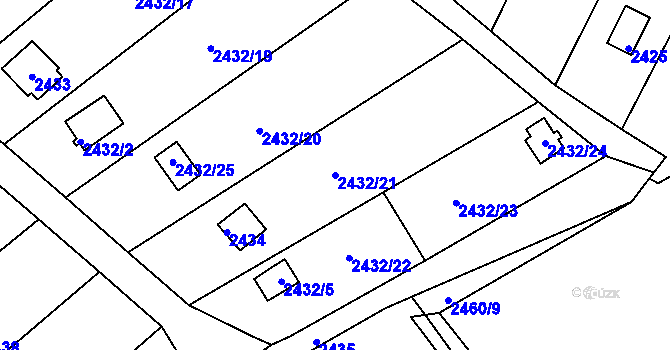 Parcela st. 2432/21 v KÚ Nové Město na Moravě, Katastrální mapa