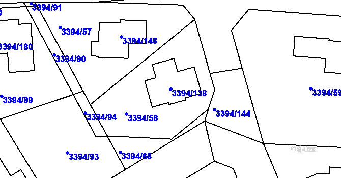Parcela st. 3394/138 v KÚ Nové Město na Moravě, Katastrální mapa