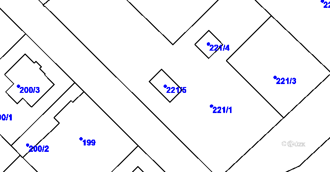 Parcela st. 221/5 v KÚ Nové Město na Moravě, Katastrální mapa