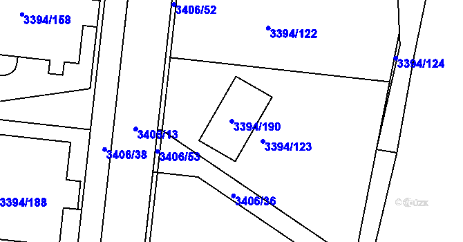 Parcela st. 3394/190 v KÚ Nové Město na Moravě, Katastrální mapa