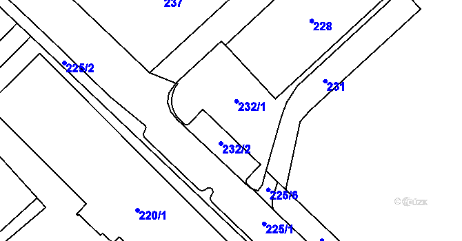 Parcela st. 232 v KÚ Nové Město na Moravě, Katastrální mapa