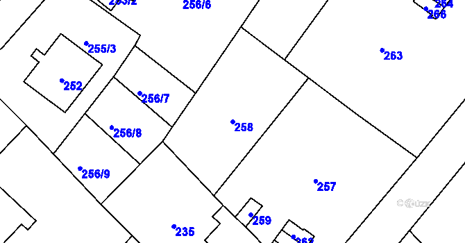 Parcela st. 258 v KÚ Nové Město na Moravě, Katastrální mapa