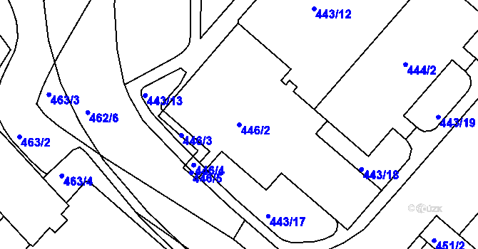 Parcela st. 446/2 v KÚ Nové Město na Moravě, Katastrální mapa