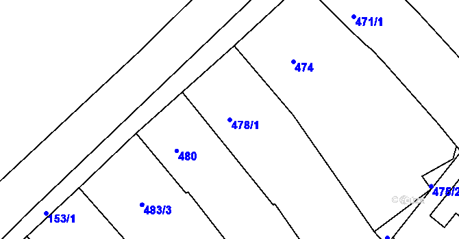 Parcela st. 478/1 v KÚ Nové Město na Moravě, Katastrální mapa