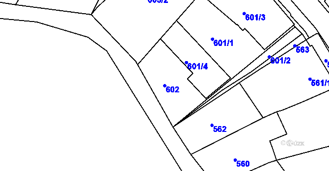 Parcela st. 602 v KÚ Nové Město na Moravě, Katastrální mapa