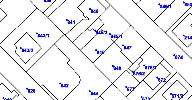 Parcela st. 846 v KÚ Nové Město na Moravě, Katastrální mapa