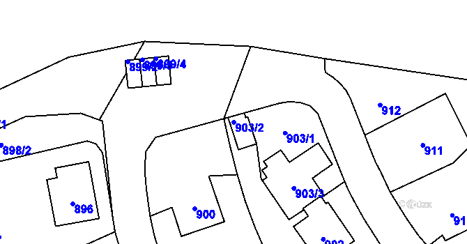 Parcela st. 903/2 v KÚ Nové Město na Moravě, Katastrální mapa