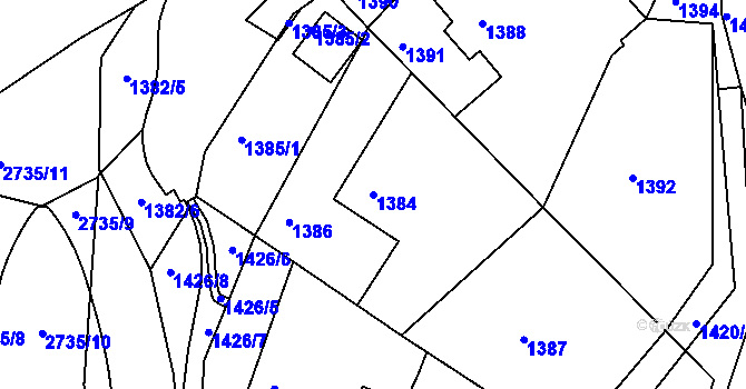 Parcela st. 1384 v KÚ Nové Město na Moravě, Katastrální mapa