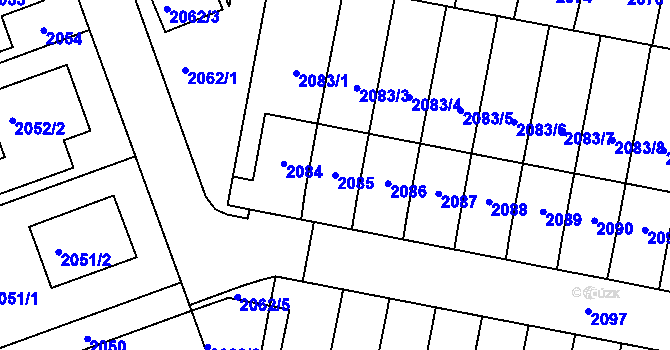 Parcela st. 2085 v KÚ Nové Město na Moravě, Katastrální mapa