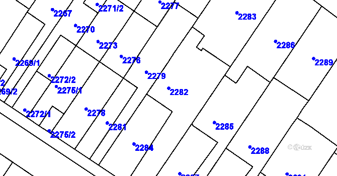 Parcela st. 2282 v KÚ Nové Město na Moravě, Katastrální mapa