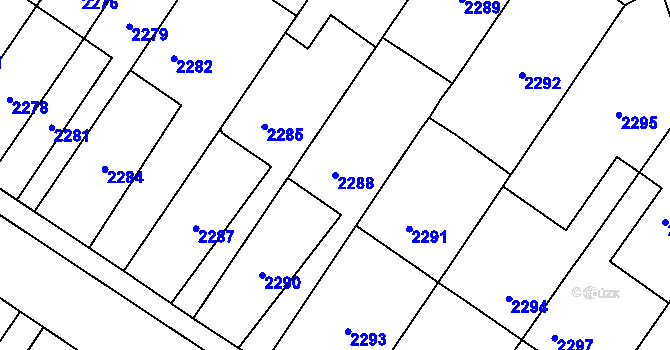 Parcela st. 2288 v KÚ Nové Město na Moravě, Katastrální mapa