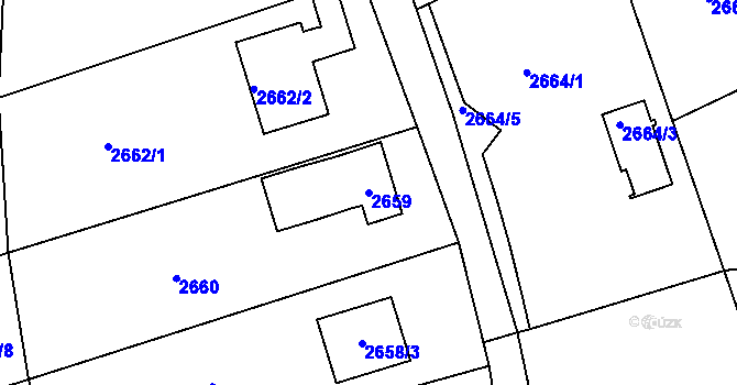 Parcela st. 2659 v KÚ Nové Město na Moravě, Katastrální mapa