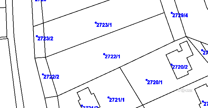 Parcela st. 2722/1 v KÚ Nové Město na Moravě, Katastrální mapa
