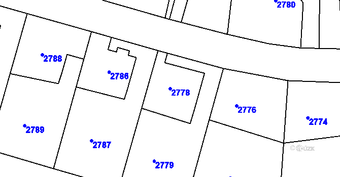 Parcela st. 2778 v KÚ Nové Město na Moravě, Katastrální mapa