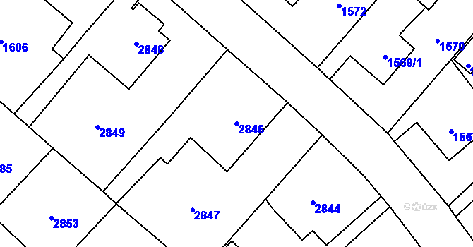 Parcela st. 2846 v KÚ Nové Město na Moravě, Katastrální mapa