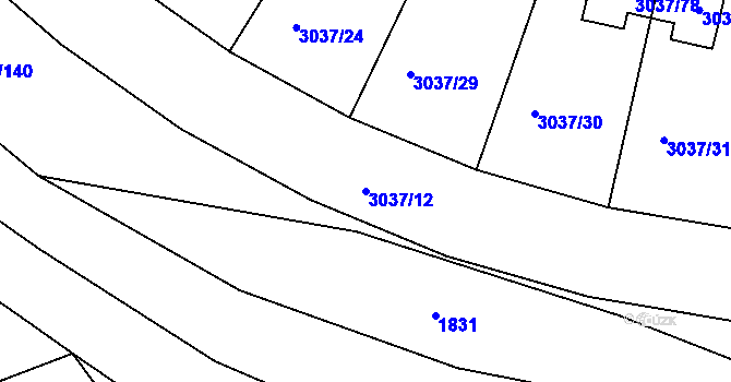 Parcela st. 3037/12 v KÚ Nové Město na Moravě, Katastrální mapa