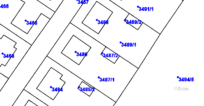 Parcela st. 3487/2 v KÚ Nové Město na Moravě, Katastrální mapa