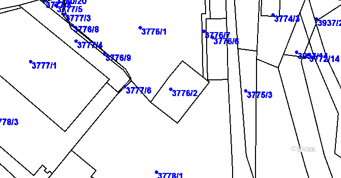 Parcela st. 3776/2 v KÚ Nové Město na Moravě, Katastrální mapa