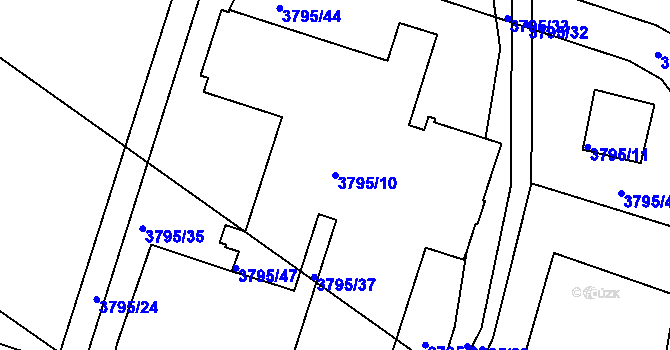 Parcela st. 3795/10 v KÚ Nové Město na Moravě, Katastrální mapa