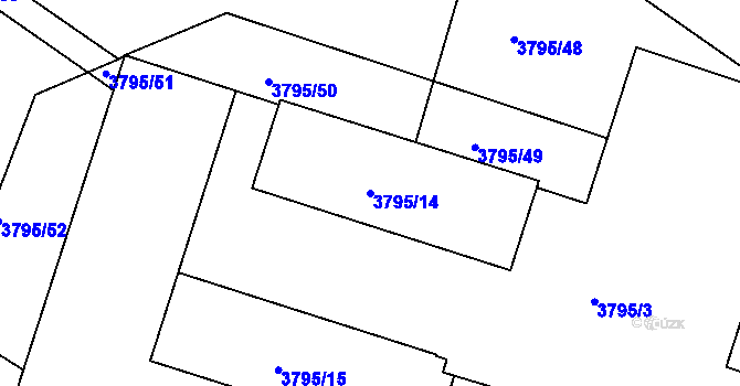 Parcela st. 3795/14 v KÚ Nové Město na Moravě, Katastrální mapa