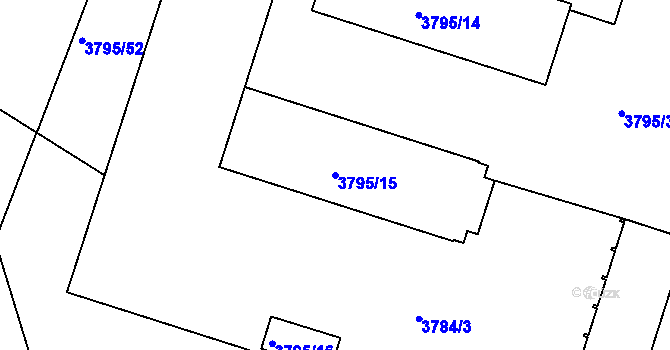Parcela st. 3795/15 v KÚ Nové Město na Moravě, Katastrální mapa