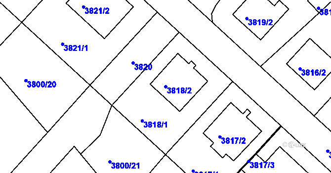 Parcela st. 3818/2 v KÚ Nové Město na Moravě, Katastrální mapa