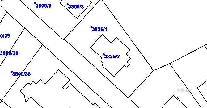 Parcela st. 3825/2 v KÚ Nové Město na Moravě, Katastrální mapa