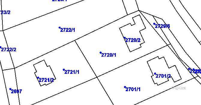 Parcela st. 2720/1 v KÚ Nové Město na Moravě, Katastrální mapa