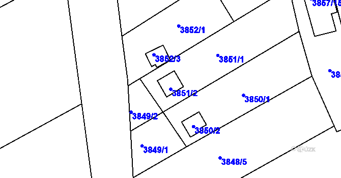 Parcela st. 3851/2 v KÚ Nové Město na Moravě, Katastrální mapa