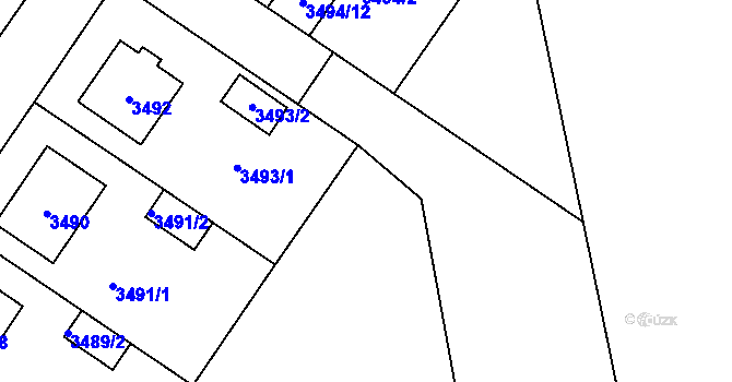 Parcela st. 3494/11 v KÚ Nové Město na Moravě, Katastrální mapa