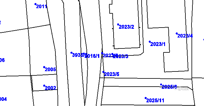 Parcela st. 2023/6 v KÚ Nové Město na Moravě, Katastrální mapa