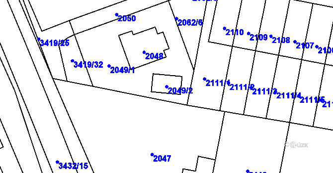 Parcela st. 2049/2 v KÚ Nové Město na Moravě, Katastrální mapa
